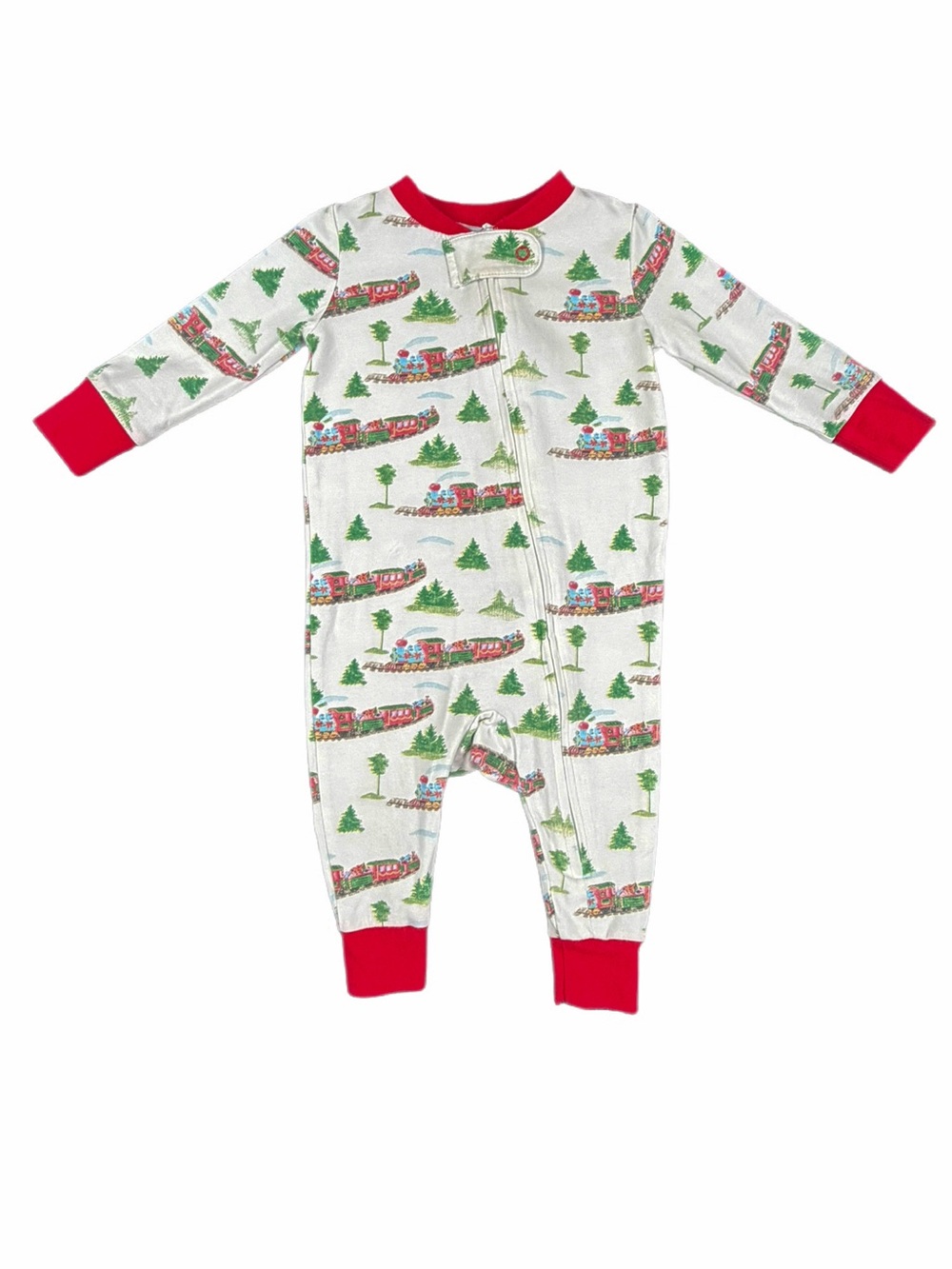 ISHTEX Baby Christmas Train Playsuit - 9M